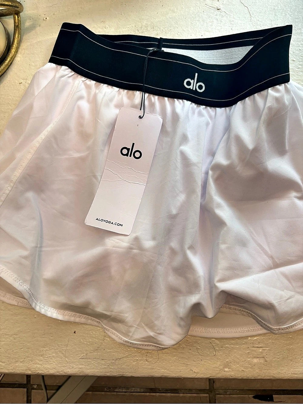 alo Women's Athletic Shorts in White NWT